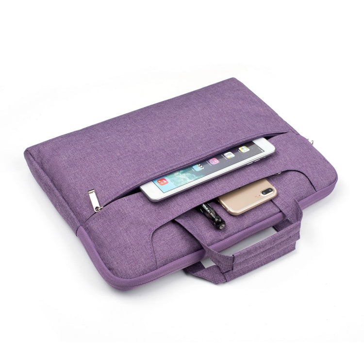 Frendorf | Tragbare Ein-Schulter-Handtasche mit Reißverschluss für Laptops, Für Macbook 15,4 Zoll und kleiner, Samsung, Lenovo, Sony, DELL Alienware, CHUWI, ASUS, HP (Lila)