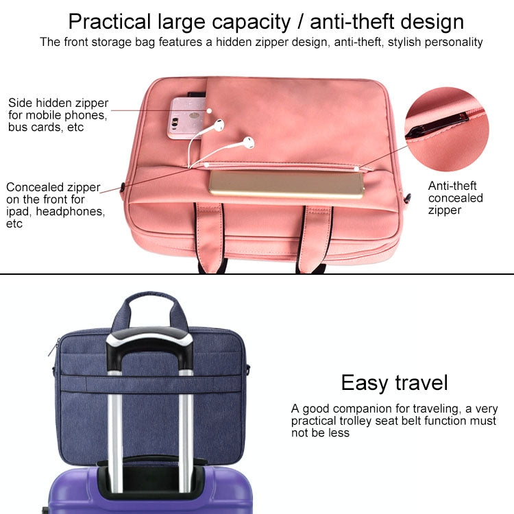 Frendorf | DJ03 Waterproof Anti-Kratzer Anti-Diebstahl Ein-Schulter Handtasche für 13,3 Zoll Laptops, mit Koffer-Gurt (Pink)