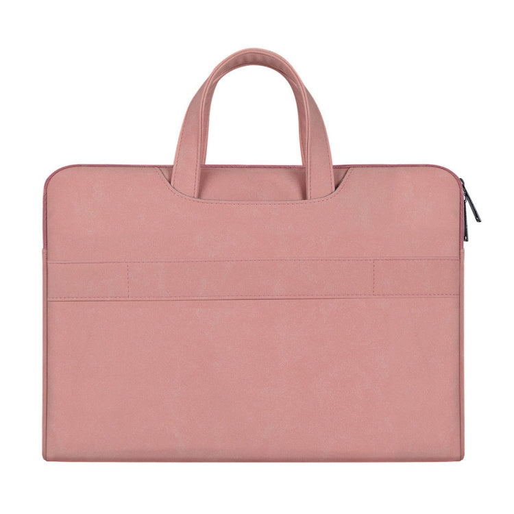 Frendorf | ST06 Wasserdichtes PU-Leder Reißverschluss Versteckte Tragbare Schultertasche für 14,1 Zoll Laptops, mit Koffer-Gürtel (Rosa)