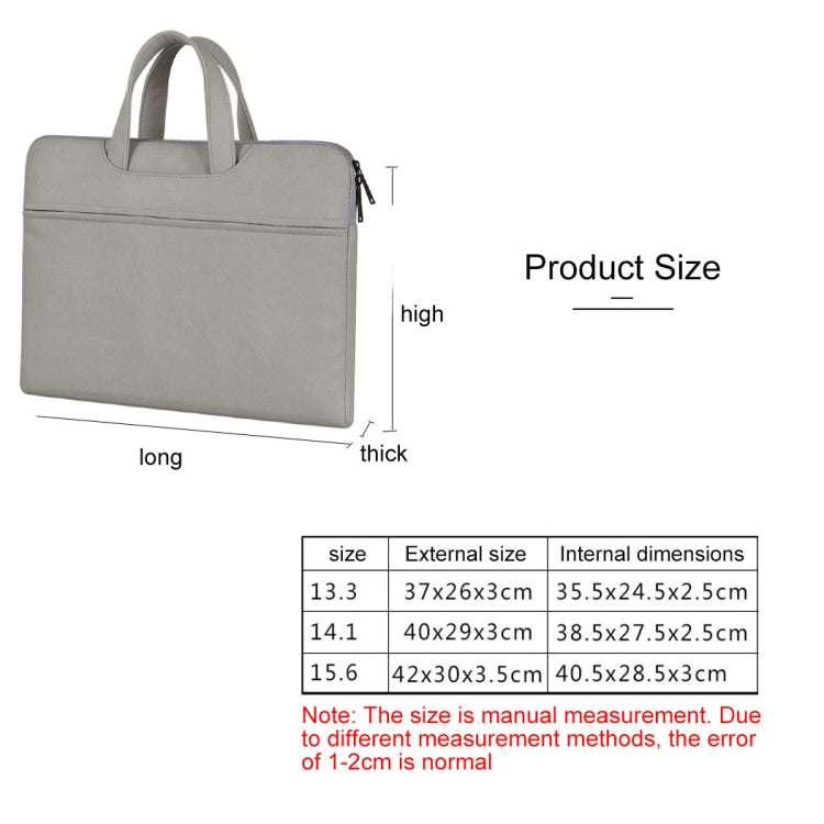 Frendorf | ST06 Wasserdicht PU Leder Reißverschluss Versteckte Tragbare Tasche Ein-Schulter Handtasche für 14,1 Zoll Laptops, mit Koffer Gürtel (Hellgrau)