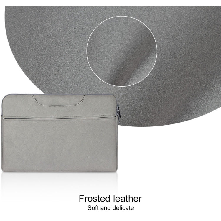 Frendorf | ST06 Wasserdicht PU Leder Reißverschluss Versteckte Tragbare Tasche Ein-Schulter Handtasche für 14,1 Zoll Laptops, mit Koffer Gürtel (Hellgrau)