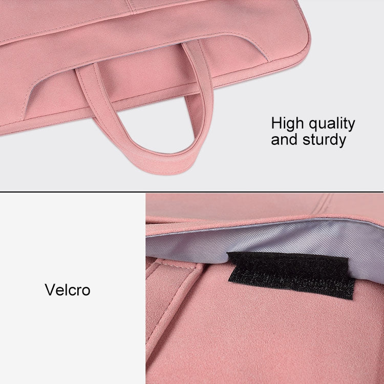 Frendorf | ST06S Wasserdichtes PU-Leder Reißverschluss Versteckte Tragbare Schultertasche für 14,1 Zoll Laptops, mit Magic Stick & Koffer-Gurt (Hellgrau)