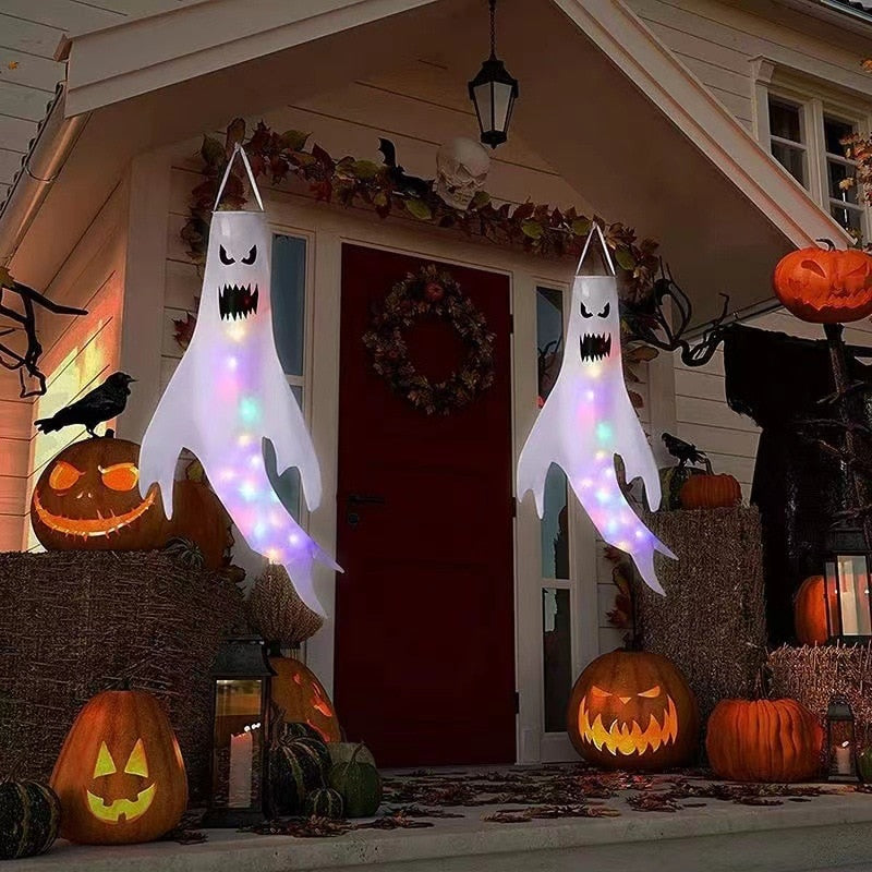 LED Licht Halloween Hängendes Gespenst Kinder Favoriten Halloween Party Outdoor Indoor Heimdekoration Spooky Lampe Bar Horror Requisiten 2023