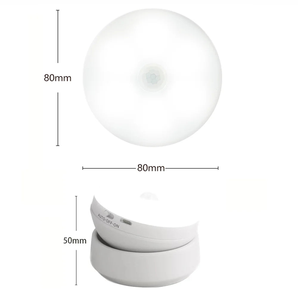 Magnetische Wandlampe – LED Nachtlicht mit Bewegungssensor, USB wiederaufladbar für Nachttisch, Schrank, Kleiderschrank