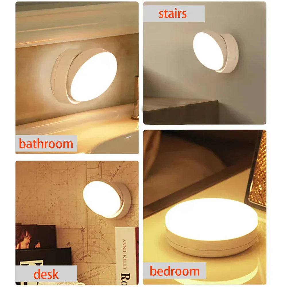 Magnetische Wandlampe – LED Nachtlicht mit Bewegungssensor, USB wiederaufladbar für Nachttisch, Schrank, Kleiderschrank