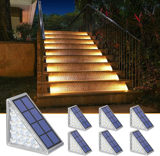 Frendorf | SolarStep LED Außenleuchten | Solarbetriebene Stufenbeleuchtung | Warmweiß & Kaltweiß
