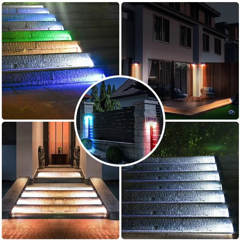 Frendorf | SolarStep LED Außenleuchten | Solarbetriebene Stufenbeleuchtung | Warmweiß & Kaltweiß