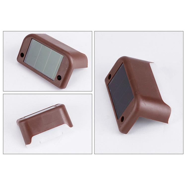 12 PCS Solar Powered LED Außenstufenlicht IP65 wasserdicht Gartenlampe, warmweißes Licht (Braun)