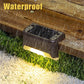 12 PCS Solar Powered LED Außenstufenlicht IP65 wasserdicht Gartenlampe, warmweißes Licht (Braun)