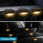 12 PCS Solar Powered LED Außenstufenlicht IP65 wasserdicht Gartenlampe, warmweißes Licht (Braun)
