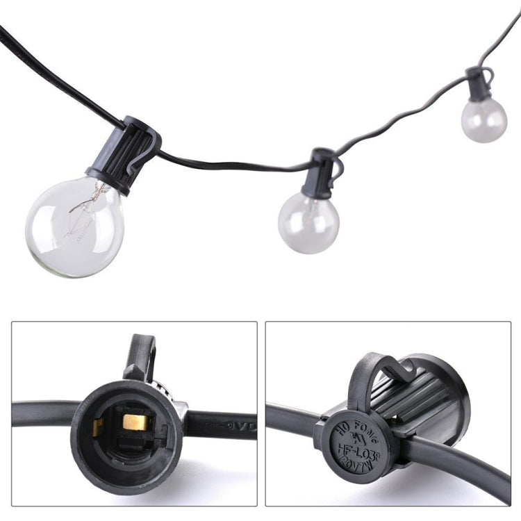 G40-EU-25 G40 7.6m 175W E12 IP44 wasserdicht Retro Filament Glühbirnen Lichterkette, 25 Glühbirnen LED dekorative Lampe für Garten, Bau, Bar, Party, Hochzeit, AC 220V, EU-Stecker (Warmweiß)