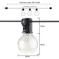 G40-EU-25 G40 7.6m 175W E12 IP44 wasserdicht Retro Filament Glühbirnen Lichterkette, 25 Glühbirnen LED dekorative Lampe für Garten, Bau, Bar, Party, Hochzeit, AC 220V, EU-Stecker (Warmweiß)