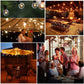 G40-EU-25 G40 7.6m 175W E12 IP44 wasserdicht Retro Filament Glühbirnen Lichterkette, 25 Glühbirnen LED dekorative Lampe für Garten, Bau, Bar, Party, Hochzeit, AC 220V, EU-Stecker (Warmweiß)