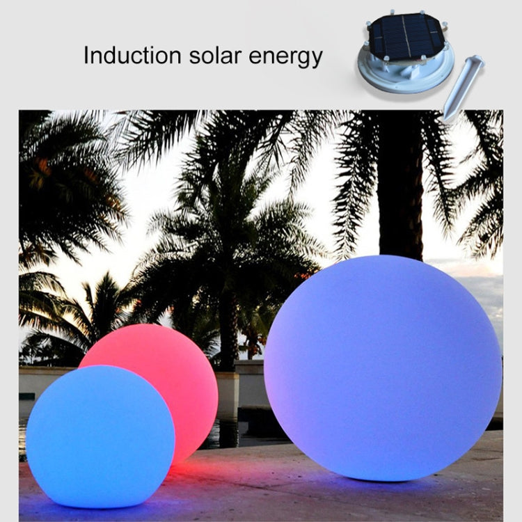 LEH-42321 40cm Runde Ball Solar Power Lampe, Schwimmender Garten Farbwechselnde LED Licht mit 0.7W Monokristallinem Silizium Solar Panel & Fernbedienung (Weiß)