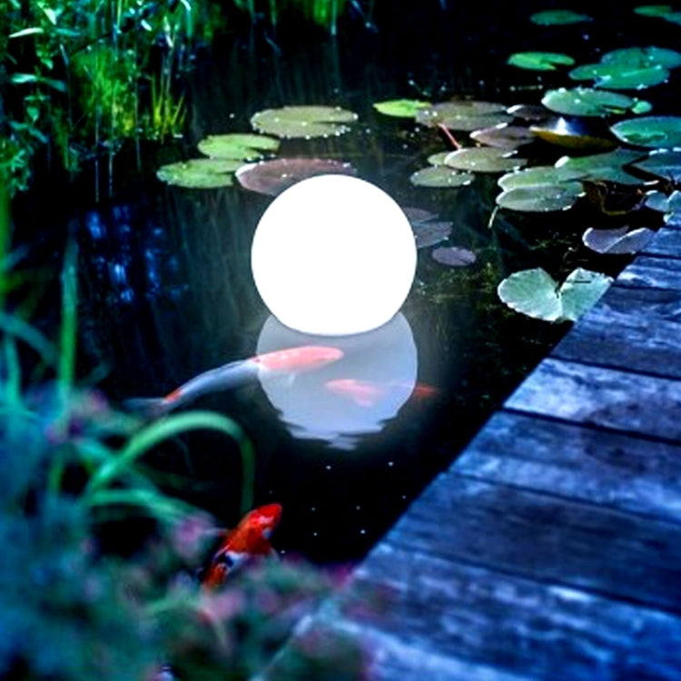 LEH-42321 40cm Runde Ball Solar Power Lampe, Schwimmender Garten Farbwechselnde LED Licht mit 0.7W Monokristallinem Silizium Solar Panel & Fernbedienung (Weiß)