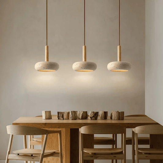 Frendorf | LED Retro-Deckenleuchte aus Holz & Stein für eine beruhigende Atmosphäre