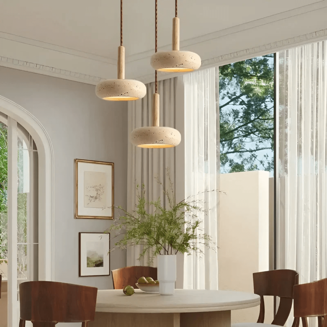 Frendorf | LED Retro-Deckenleuchte aus Holz & Stein für eine beruhigende Atmosphäre