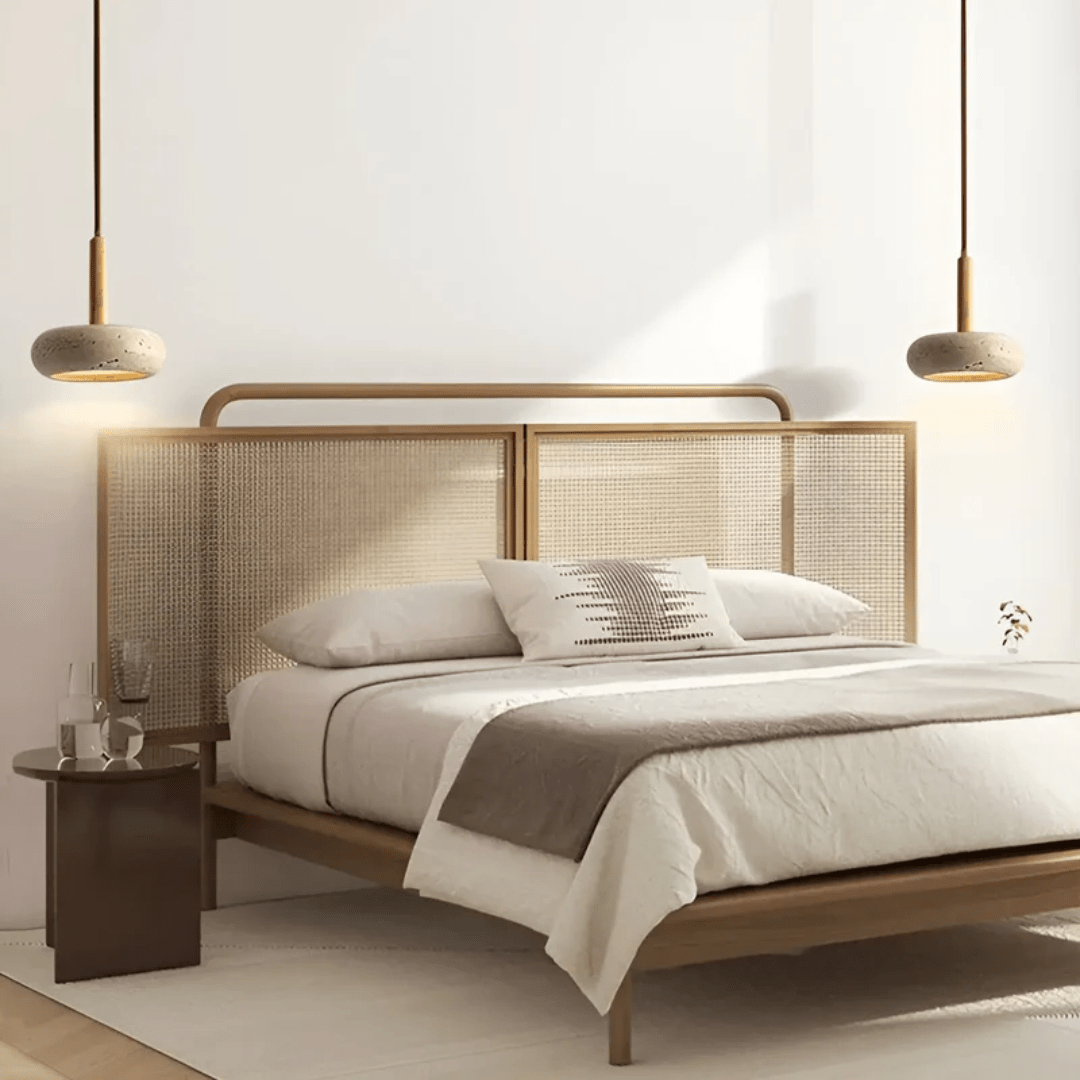 Frendorf | LED Retro-Deckenleuchte aus Holz & Stein für eine beruhigende Atmosphäre