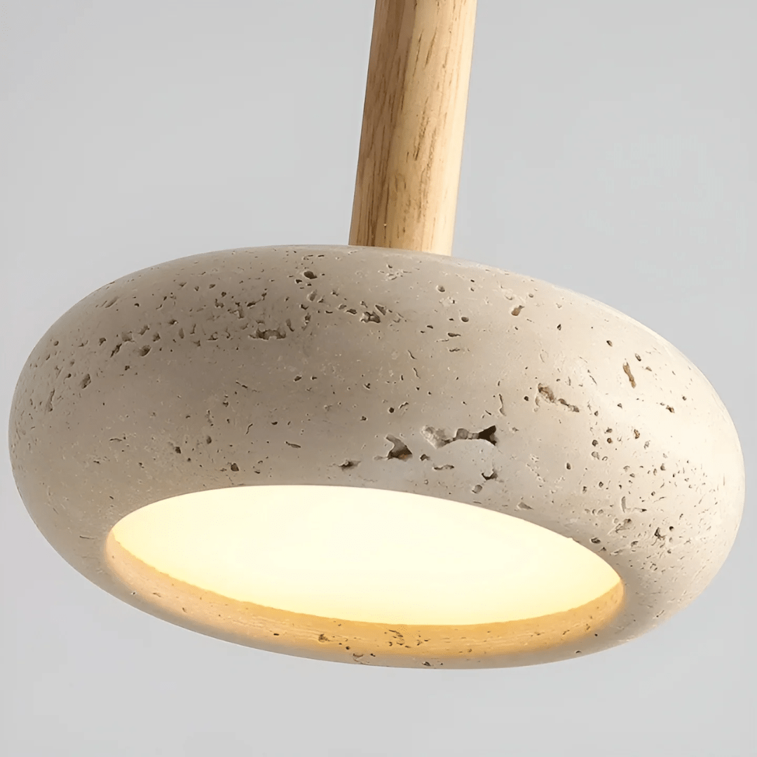 Frendorf | LED Retro-Deckenleuchte aus Holz & Stein für eine beruhigende Atmosphäre