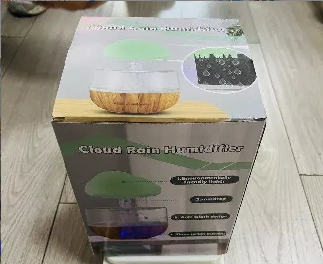Frendorf | 2-in-1 Schreibtischlicht Luftbefeuchter mit Regenwolken Aromatherapie ätherisches Öl Diffusor & Regenwolken Nachtlicht Pilzlampe