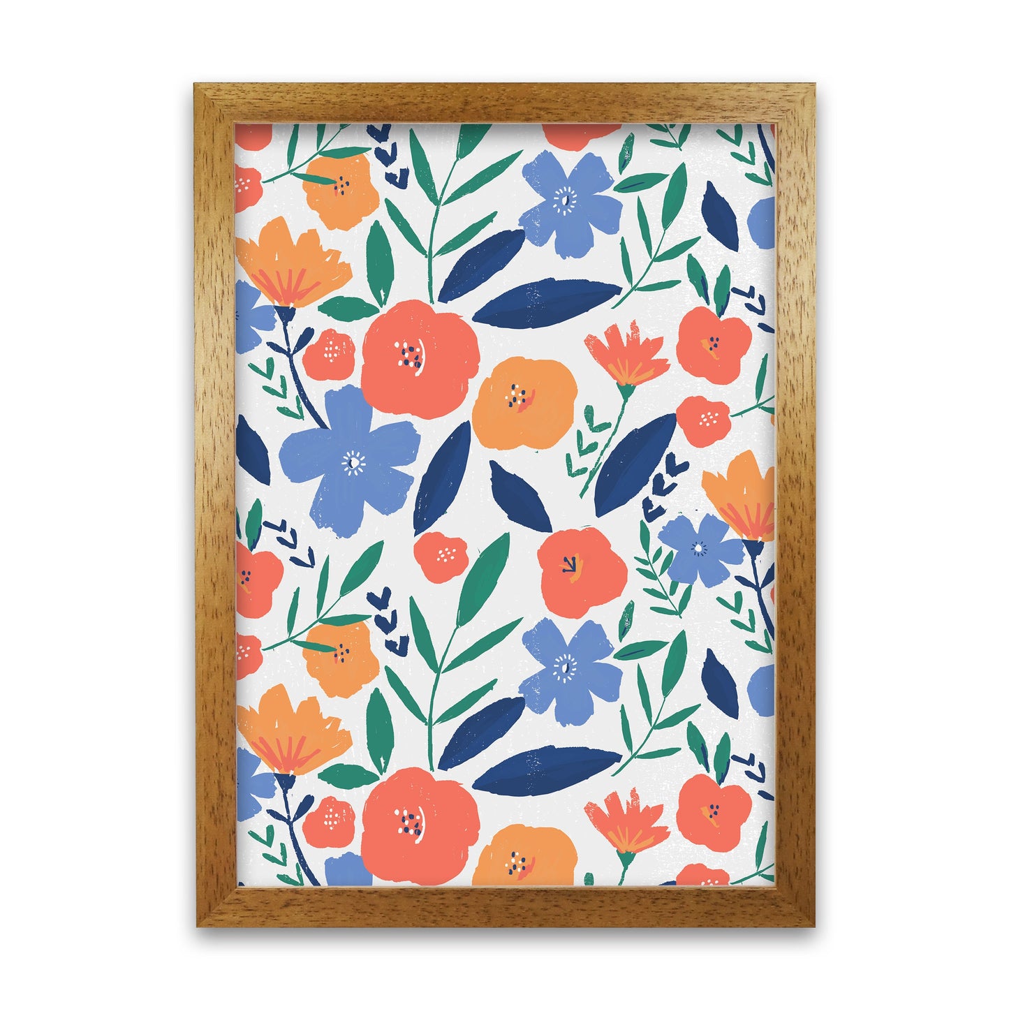 Kühne Blumen-Allover-Muster Kunstdruck