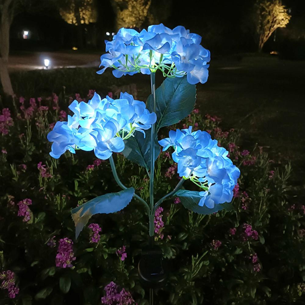 Royaleva Solar-Hortensien-Gartenlichter - Lebendige LED-Blumenstecker für die Außendekoration