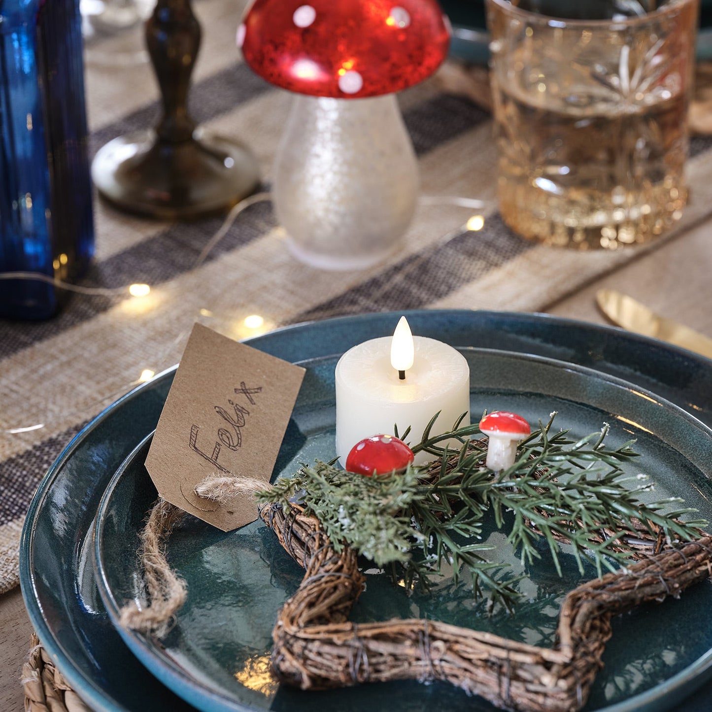 LED Glas Weihnachtsdeko Fliegenpilze