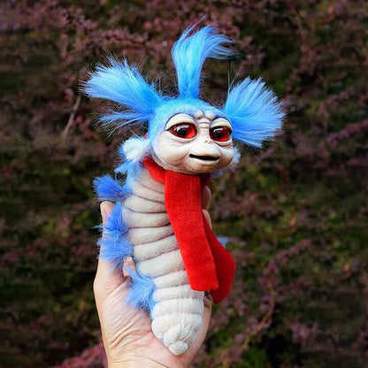 Labyrinth Plüschpuppe Maze-Wurm Rote Haarige Große Mund Monster Tier Plüschpuppe Spielzeug Süß Lustiges Geschenk Plüschpuppe Wohnkultur