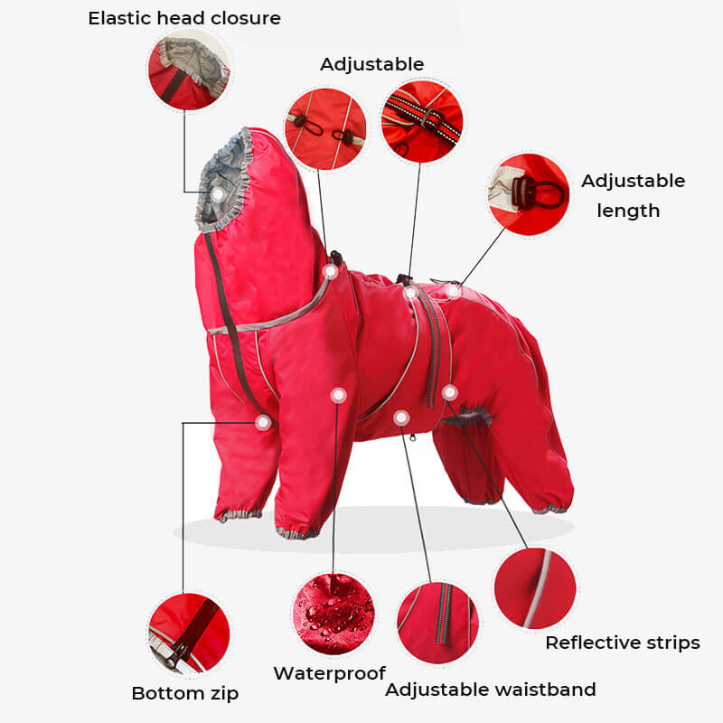 Große Hund Outdoor-Jacke wasserdicht verstellbarer Hunderegenmantel