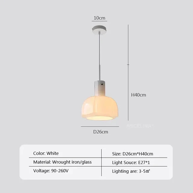 Frendorf | GlacierGlow LED Pendelleuchte Glas | Nordic Design | Energieeffizient | Dimmbare Beleuchtung | Moderne Hängelampe