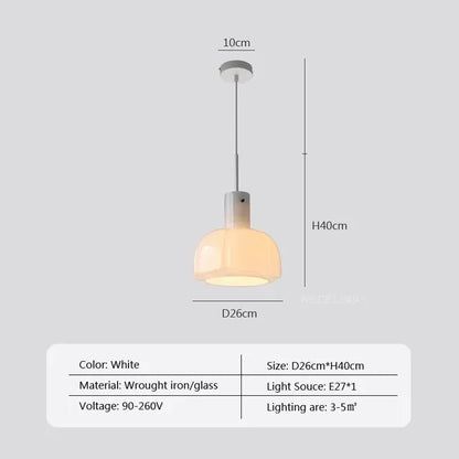 Frendorf | GlacierGlow LED Pendelleuchte Glas | Nordic Design | Energieeffizient | Dimmbare Beleuchtung | Moderne Hängelampe
