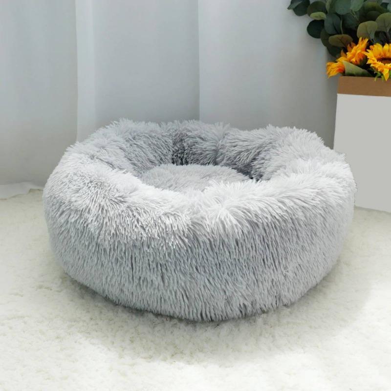 Frendorf | PawNest Beruhigendes Donut-Katzenbett | Rundes Plüsch Nest | Stresslindernd & Gemütlich | Perfekt für Katzen & kleine Hunde