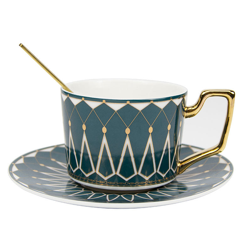 Quadratische A Retro-Muster Kaffeetasse