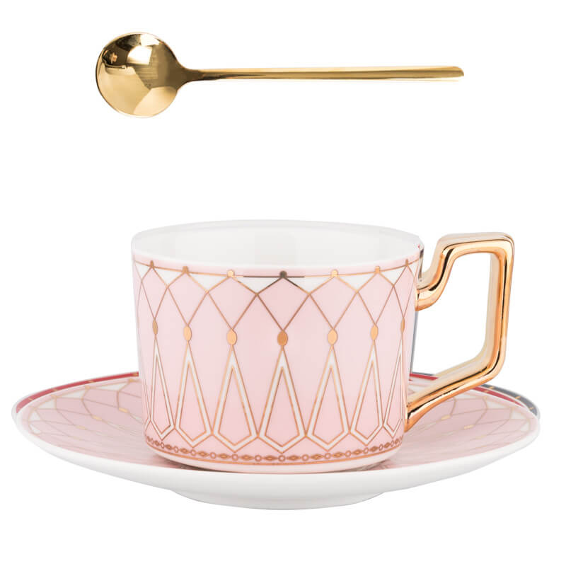 Quadratische A Retro-Muster Kaffeetasse