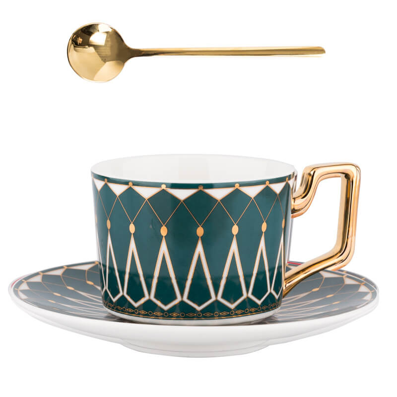 Quadratische A Retro-Muster Kaffeetasse