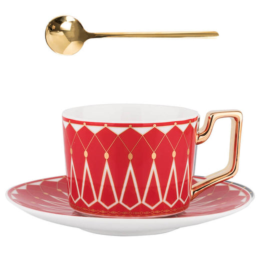 Quadratische A Retro-Muster Kaffeetasse