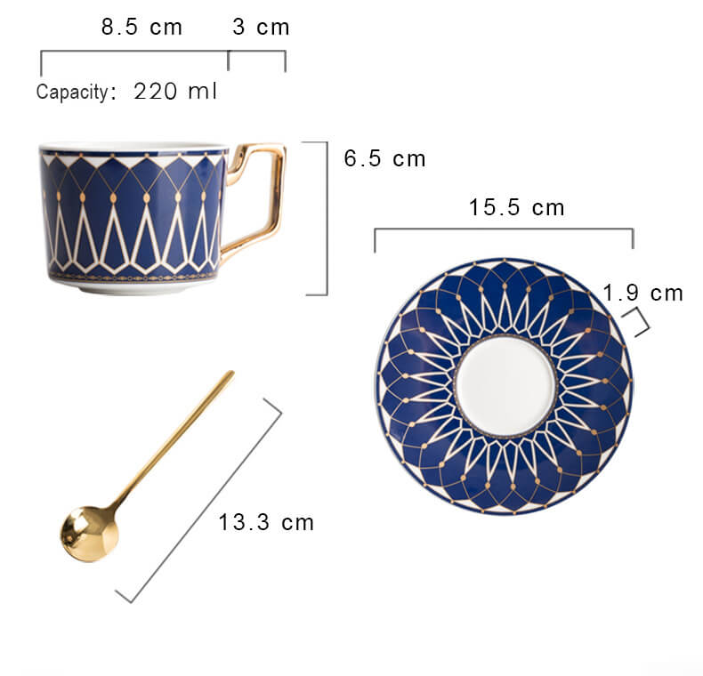 Quadratische A Retro-Muster Kaffeetasse