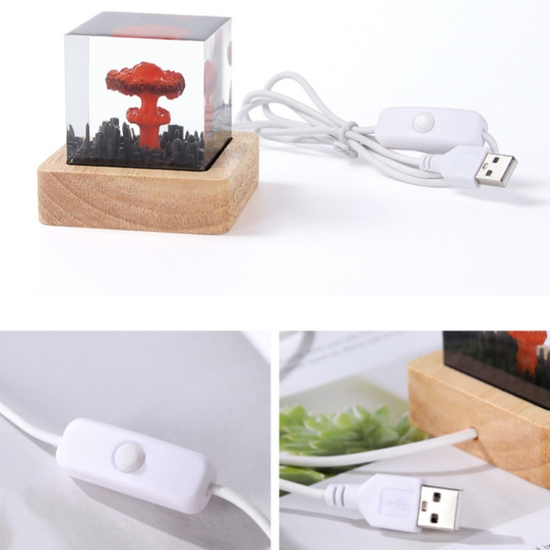 Frendorf | BlastGlow Nuklear Pilzwolken Lampe | Einzigartige Tischlampe | Dekorative Designleuchte für Wohnzimmer & Büro