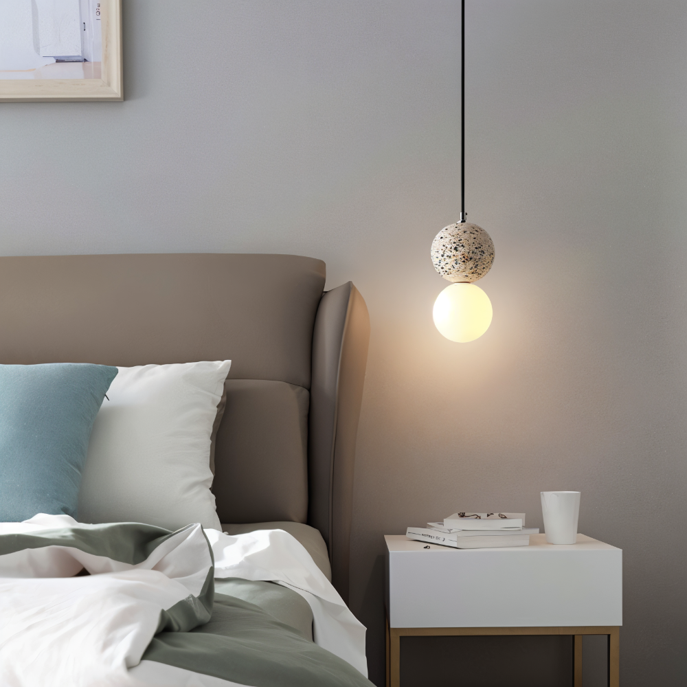 Frendorf | LumeGlobe Pendelleuchte - Doppelkugel Pendelleuchte für den Esstisch - Glas Hängekugel Lampe