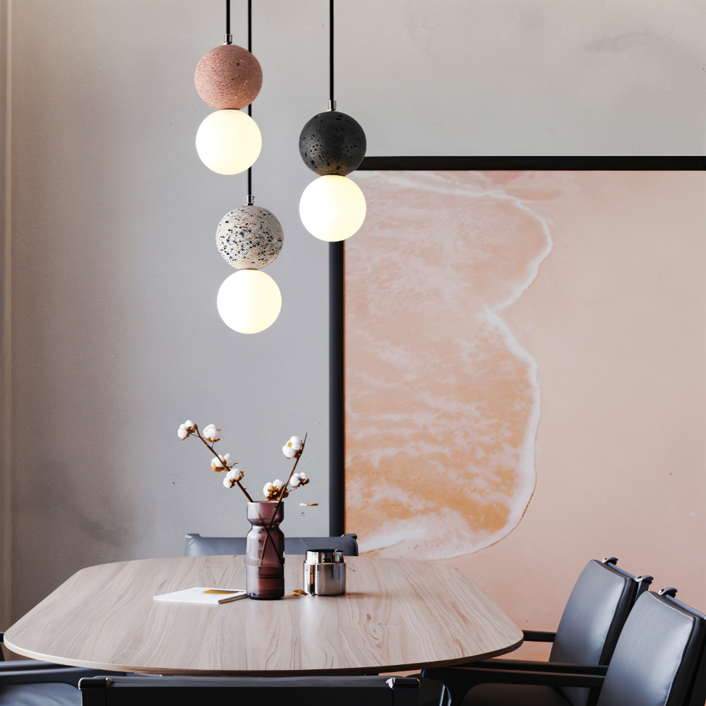 Frendorf | LumeGlobe Pendelleuchte - Doppelkugel Pendelleuchte für den Esstisch - Glas Hängekugel Lampe
