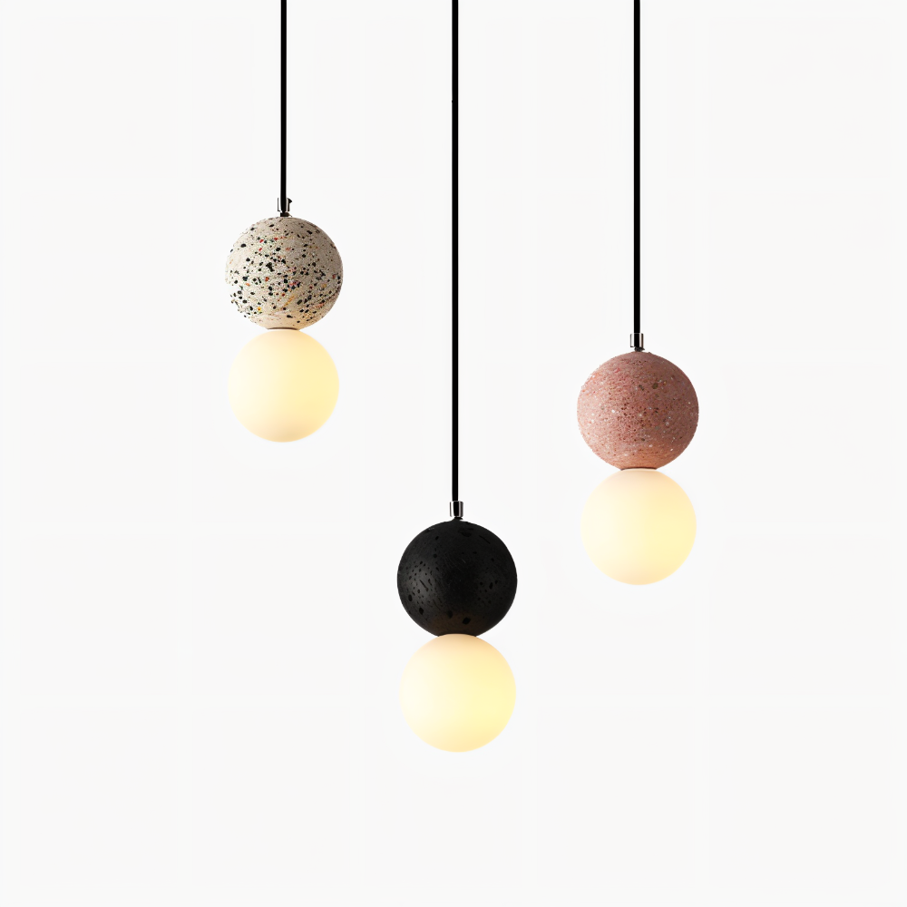 Frendorf | LumeGlobe Pendelleuchte - Doppelkugel Pendelleuchte für den Esstisch - Glas Hängekugel Lampe
