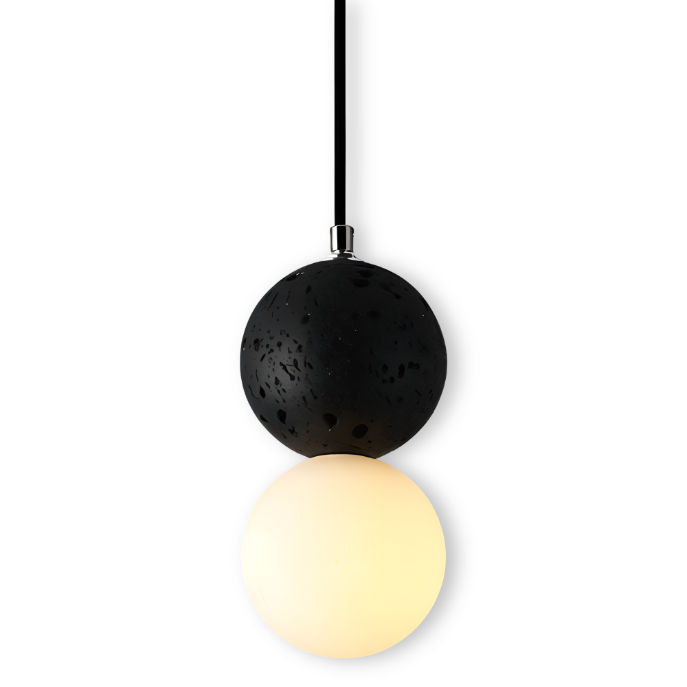 Frendorf | LumeGlobe Pendelleuchte - Doppelkugel Pendelleuchte für den Esstisch - Glas Hängekugel Lampe