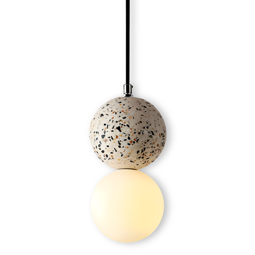 Frendorf | LumeGlobe Pendelleuchte - Doppelkugel Pendelleuchte für den Esstisch - Glas Hängekugel Lampe