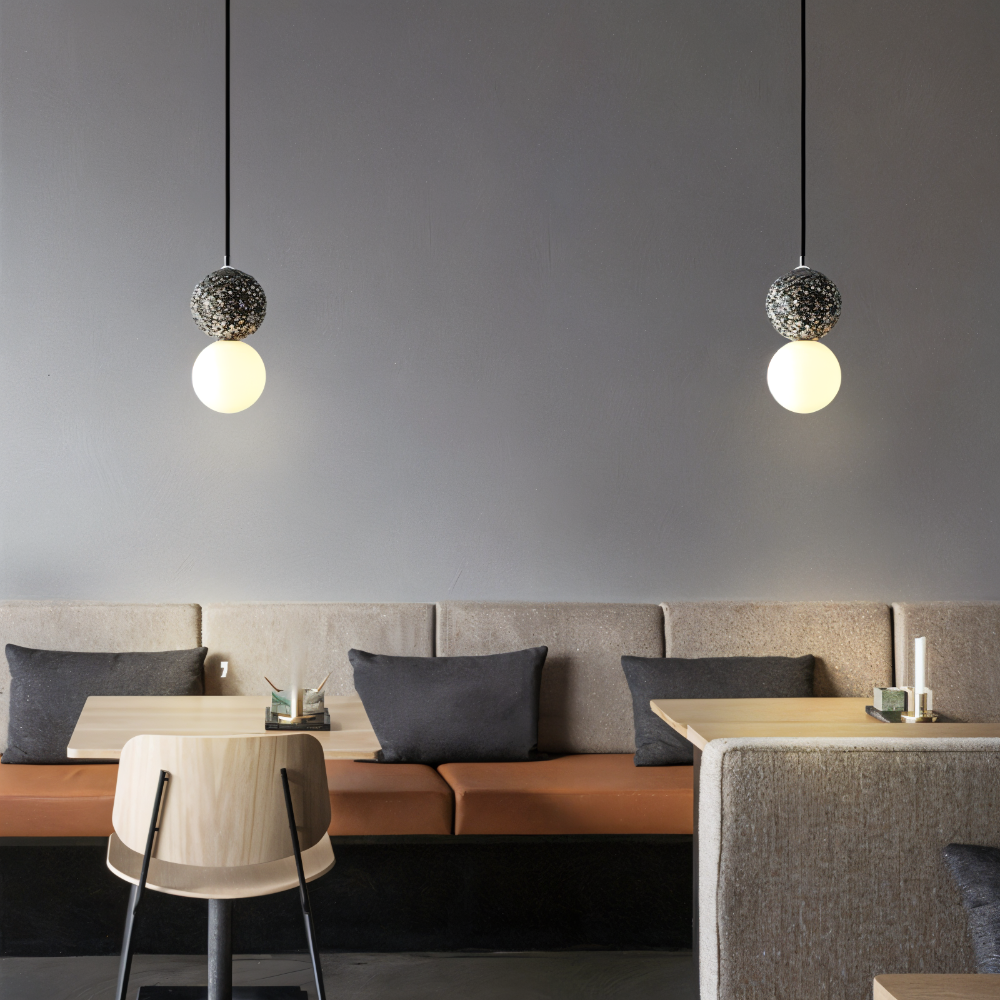 Frendorf | LumeGlobe Pendelleuchte - Doppelkugel Pendelleuchte für den Esstisch - Glas Hängekugel Lampe
