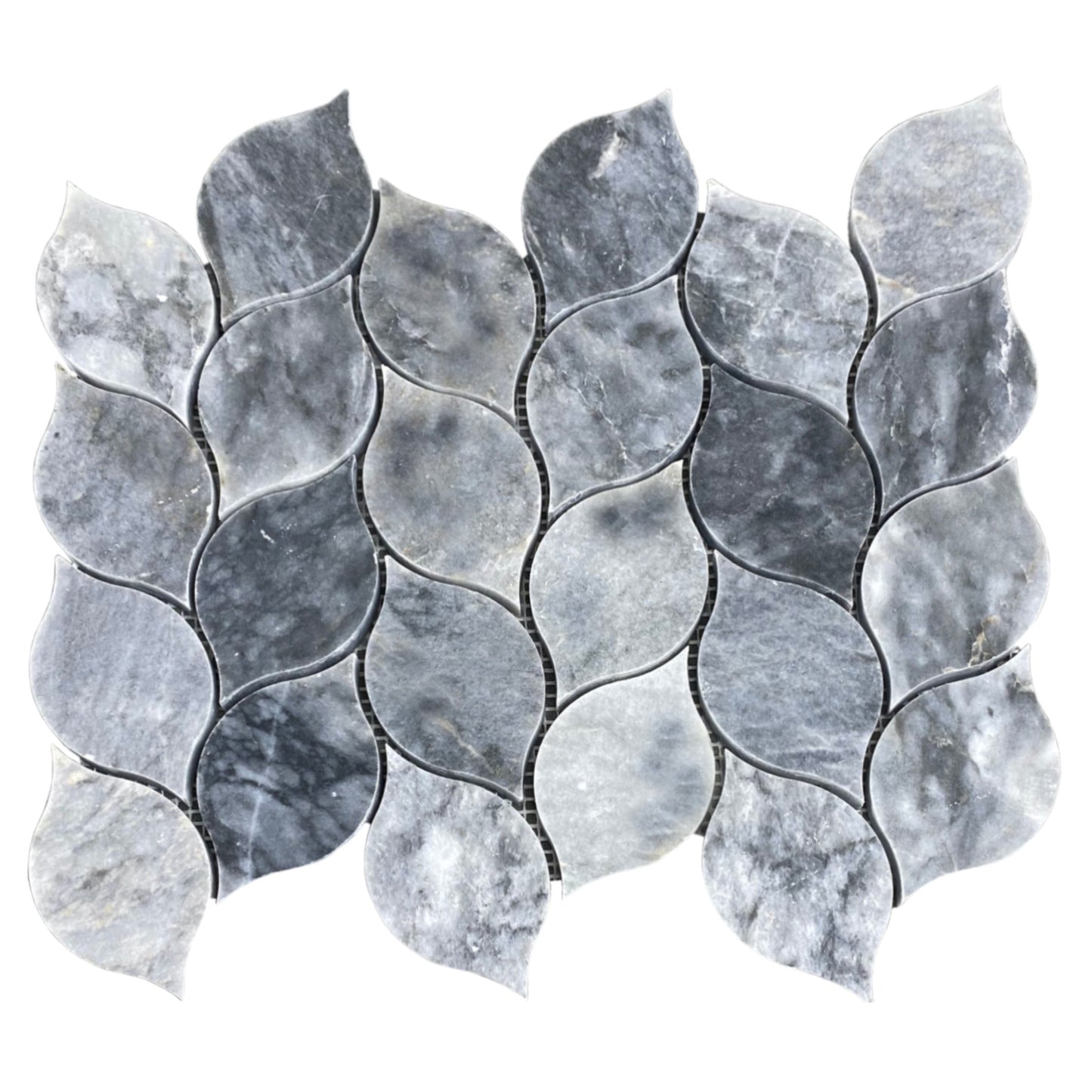 Luna Sky Marmor Blatt auf 12" x 12" Netzmosaikfliese - Belair Kollektion