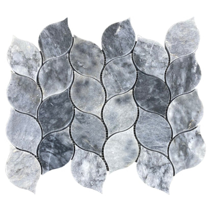 Luna Sky Marmor Blatt auf 12" x 12" Netzmosaikfliese - Belair Kollektion