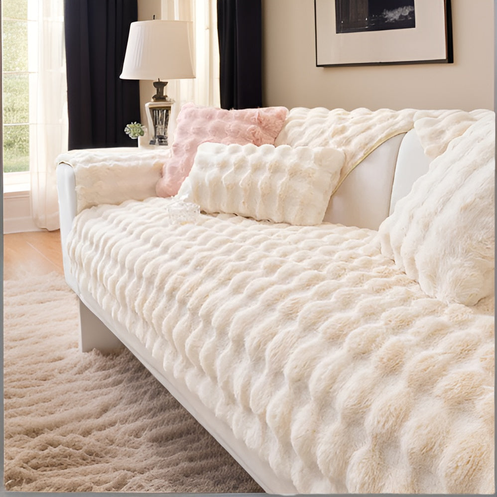 Luxe Cover Haustierfreundlicher Plüsch Sofabezug – Komfort & Stil Pur