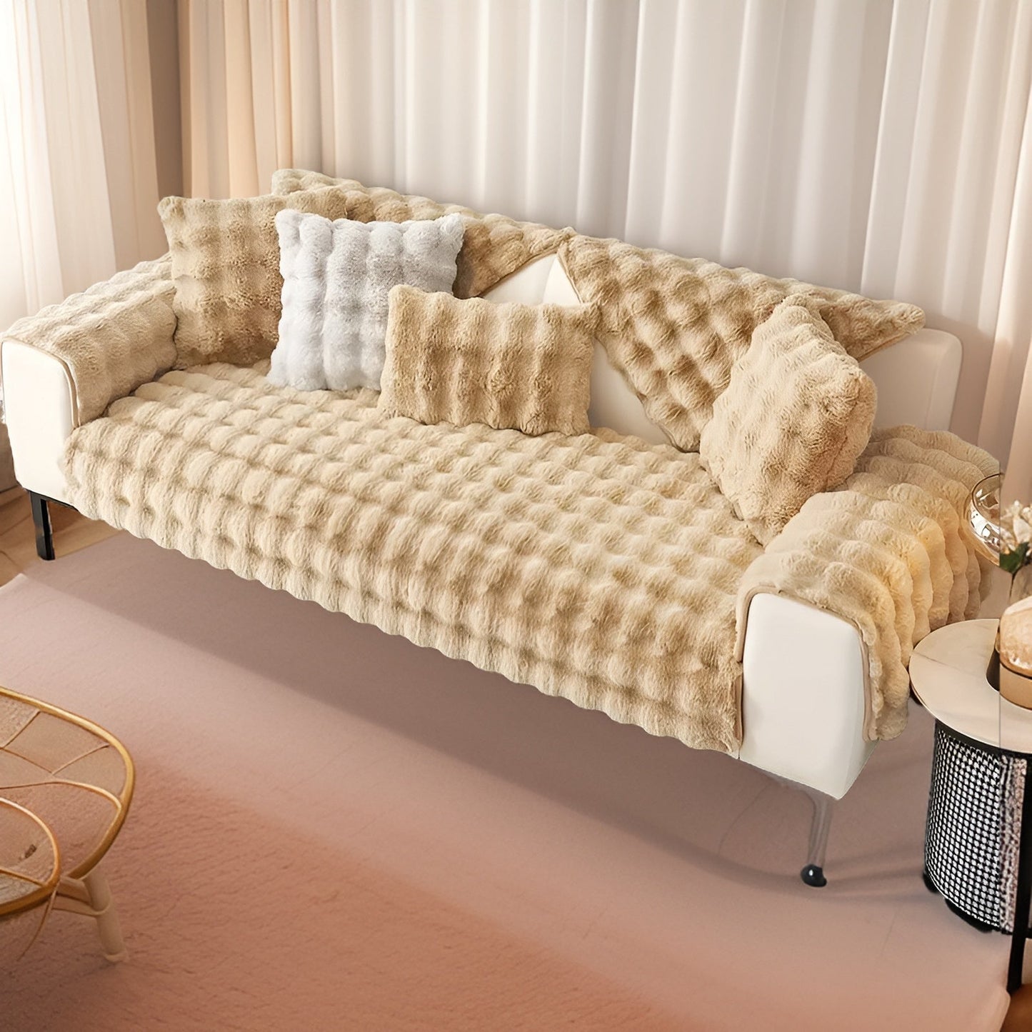 Luxe Cover Haustierfreundlicher Plüsch Sofabezug – Komfort & Stil Pur