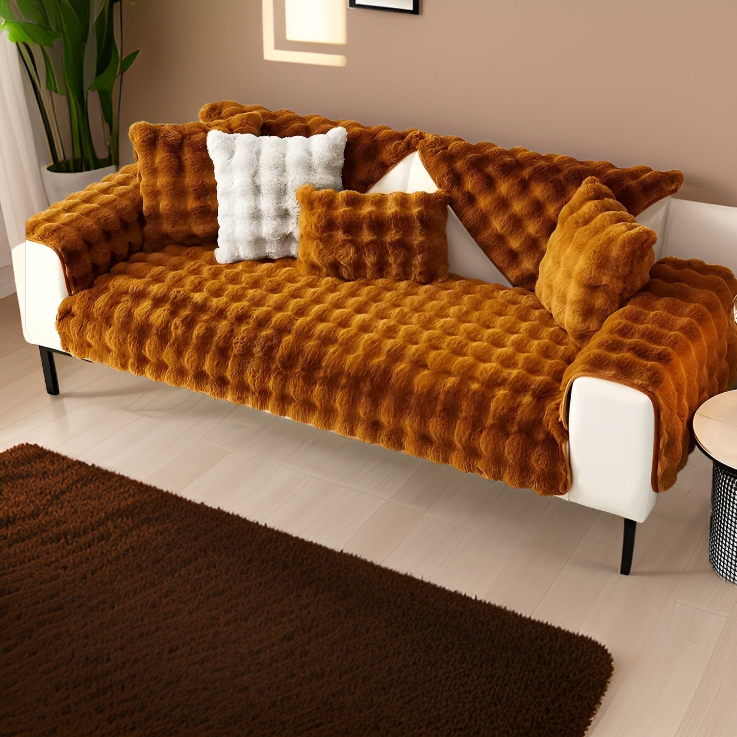 Luxe Cover Haustierfreundlicher Plüsch Sofabezug – Komfort & Stil Pur