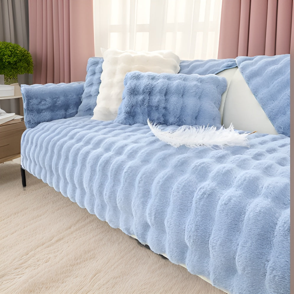 Luxe Cover Haustierfreundlicher Plüsch Sofabezug – Komfort & Stil Pur